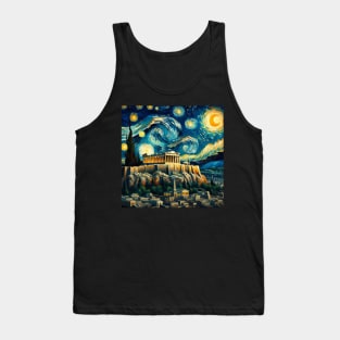 Acropolis Starry Night - Beautiful Iconic Places Tank Top